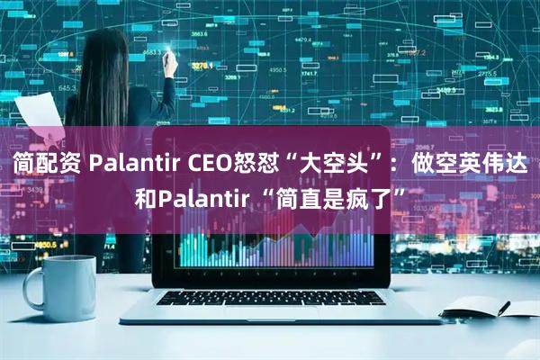 简配资 Palantir CEO怒怼“大空头”：做空英伟达和Palantir “简直是疯了”