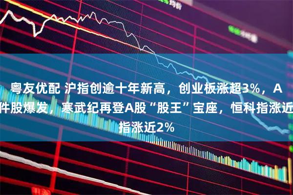 粤友优配 沪指创逾十年新高，创业板涨超3%，AI硬件股爆发，寒武纪再登A股“股王”宝座，恒科指涨近2%